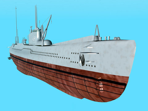 Japanisches Unterseeboot aus dem zweiten Weltkrieg