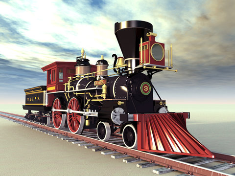 Alte amerikanische Dampflokomotive