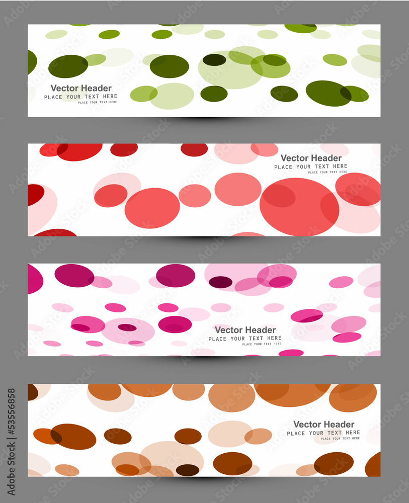 Wall mural abstract four colorful circle headers design vector