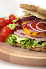 Big, fresh and tasty sandwich