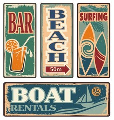 Vintage summer holiday signs