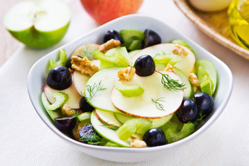 Apple with Celery, Grape and Walnut salad