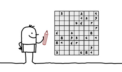 man & sudoku 