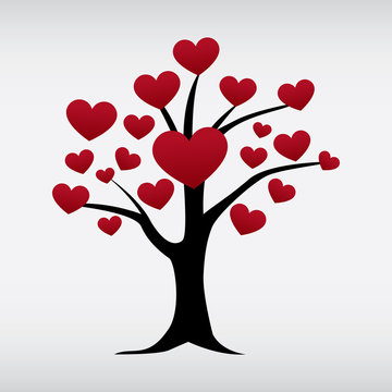 vector love tree isolated