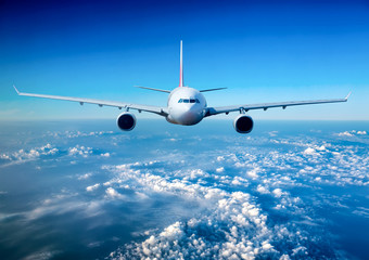 Fototapeta premium Pasażerski samolot pasażerski na niebie