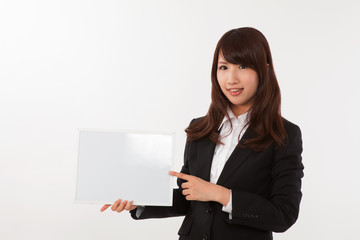 Naklejka premium ビジネス 女性 日本 ホワイトボード
