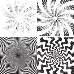 Set of spiral background. Vector illustration. © miloje