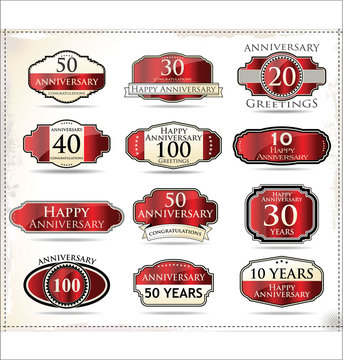 Anniversary red labels
