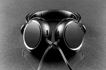 Headphones on Black