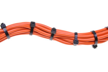 Power supply cable with cable ties