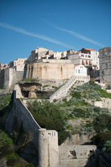 Rampart of the old town of Bonifacio, Corsica France