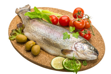 Fresh raw rainbow trout