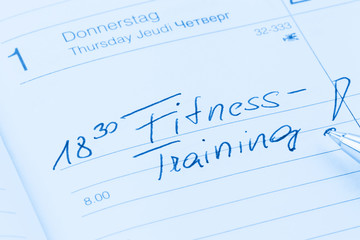 Eintrag im Kalender: Fitnesstraining