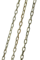 Fototapeta na wymiar Steel chain isolated on white background