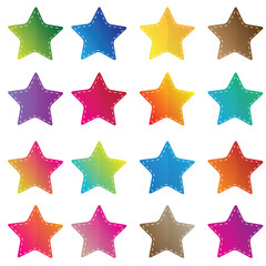 Illustration of colorful stars Icon isolated on white background