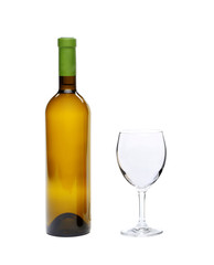 White Wine bottle and glass
