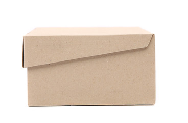 Closed shipping cardboard box isolated