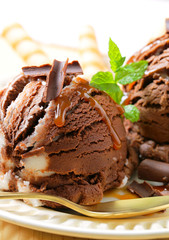 Chocolate vanilla ice cream