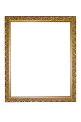 gold picture frame. Isolated over white background