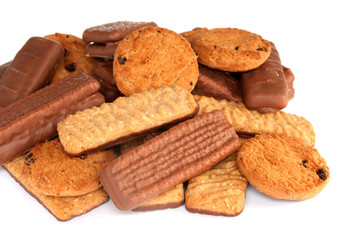 Variety of cookies with chocolate