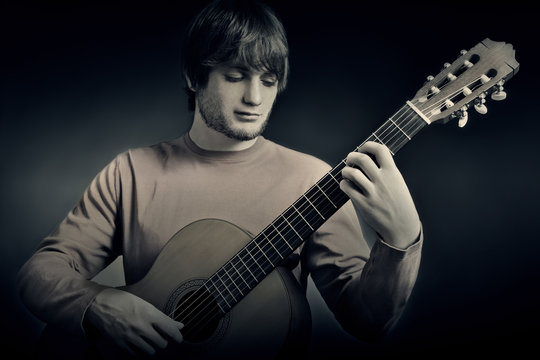 Acoustic guitar guitarist player