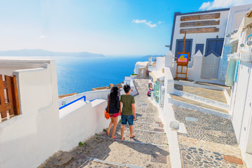 Greece famous Santorini island in Cyclades, panoramic view of tr © korpithas