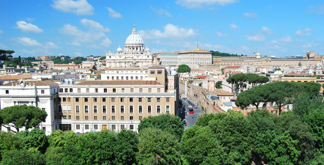 Fototapeta na wymiar Widok Rzymu z Castel Sant'Angelo