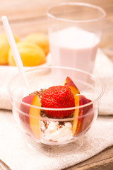 Ice cream with fruits