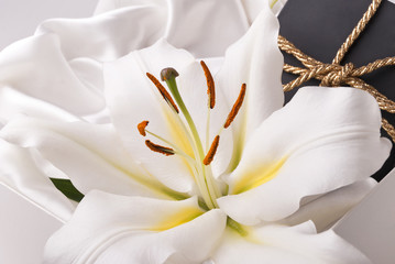 Obraz premium Prezent i lilia