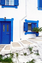 Traditional greek alley street stairs