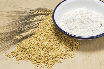 Haferkorn, Mehl und Ähren