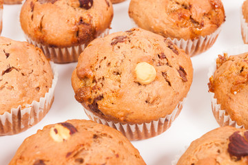 Sweet muffins isolated on a white background