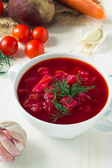 The plate of the Ukrainian borsch