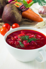 The plate of the Ukrainian borsch