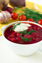 The plate of the Ukrainian borsch