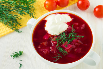 The plate of the Ukrainian borsch