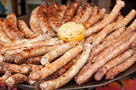 Grilled sausages