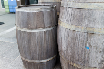 Fototapeta premium barrels on the dock