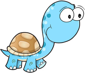 Silly Cute Turtle Vector Art