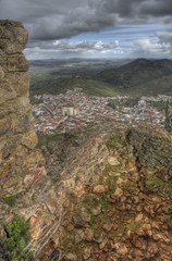 Town of Feria from one ruined battlement of the castle