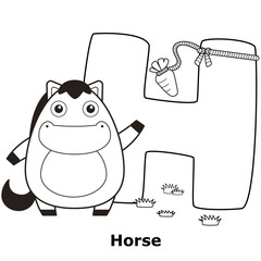 Coloring Alphabet for Kids, H