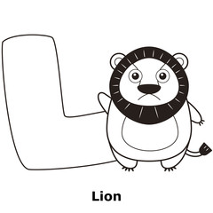 Coloring Alphabet for Kids, L