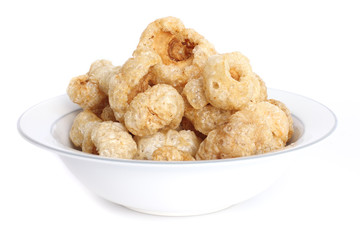 pork snack isolated on white background
