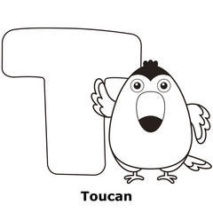Coloring Alphabet for Kids, T