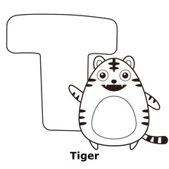 Coloring Alphabet for Kids, T