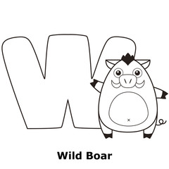 Coloring Alphabet for Kids, W