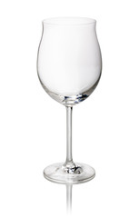 leeres Weinglas auif weißem Hintergrund