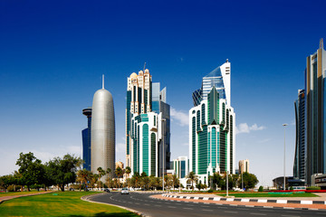 Fototapeta na wymiar West Bay jest nowo opracowany miejskie centrum Doha, Katar