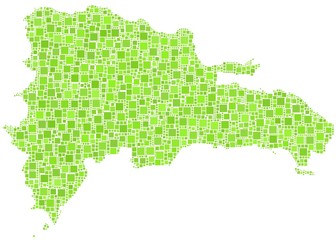 Decorative map of Republic Dominicana