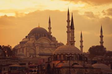 Fototapeta na wymiar Mosque in Istanbul at sunset